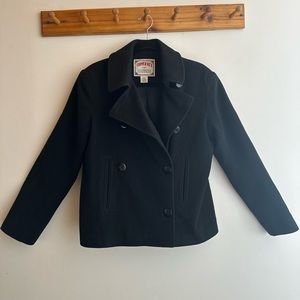 100% wool black pea coat. Copper Key label.  Size Medium.